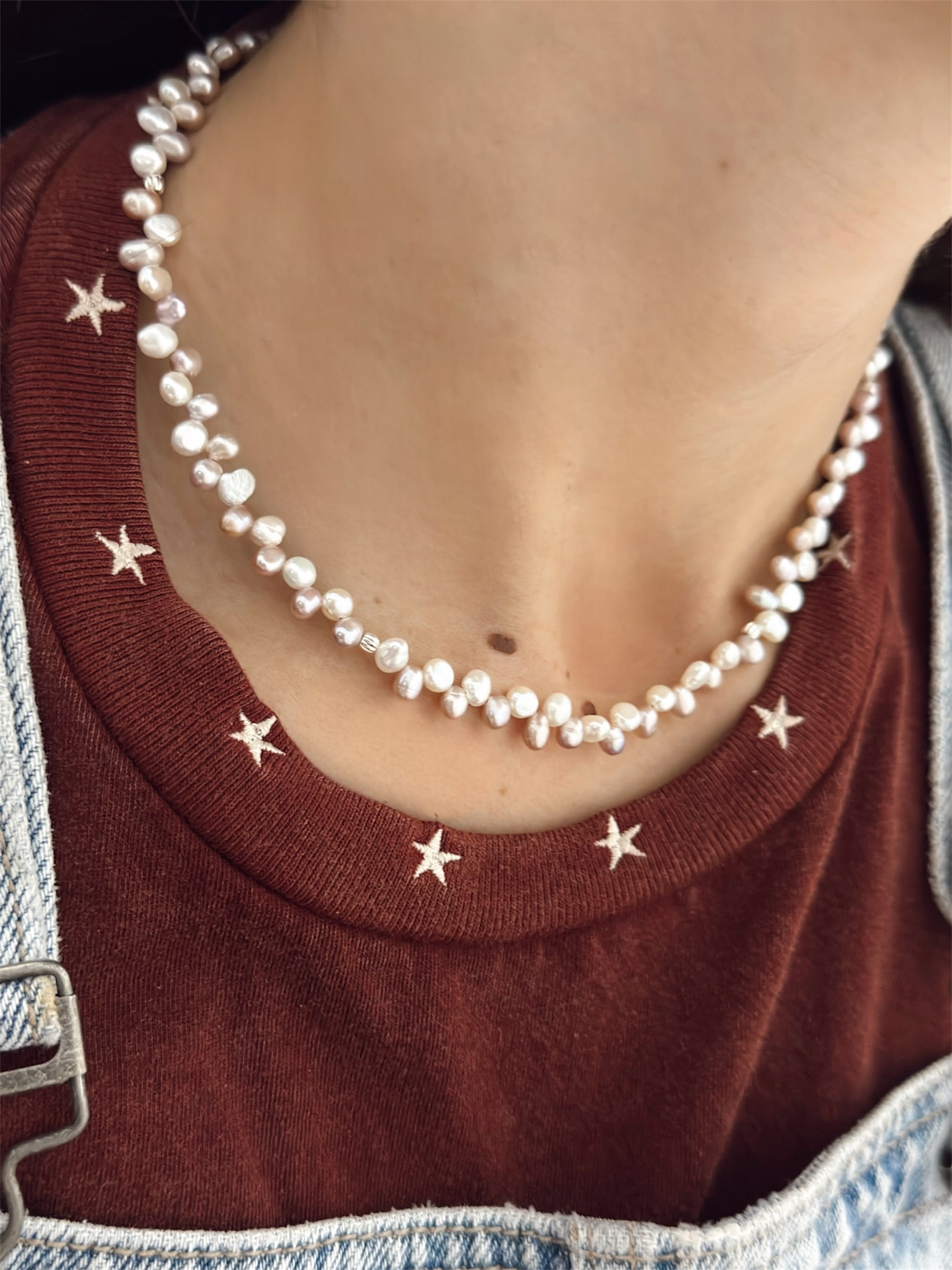 Gargantilla Pink and White