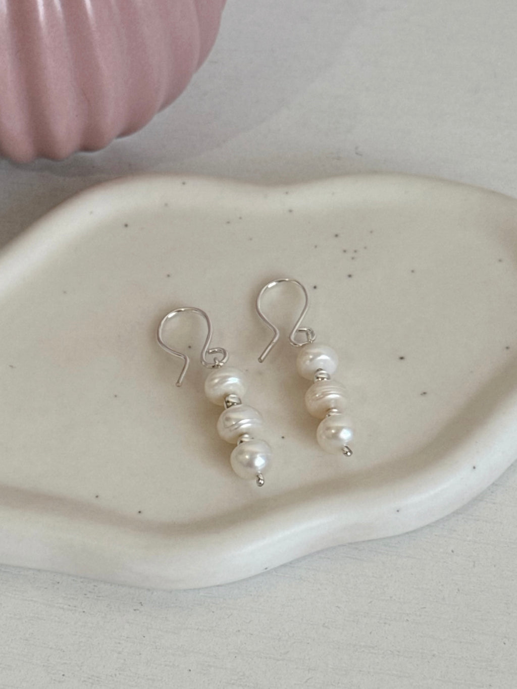 Caravanas Perla White