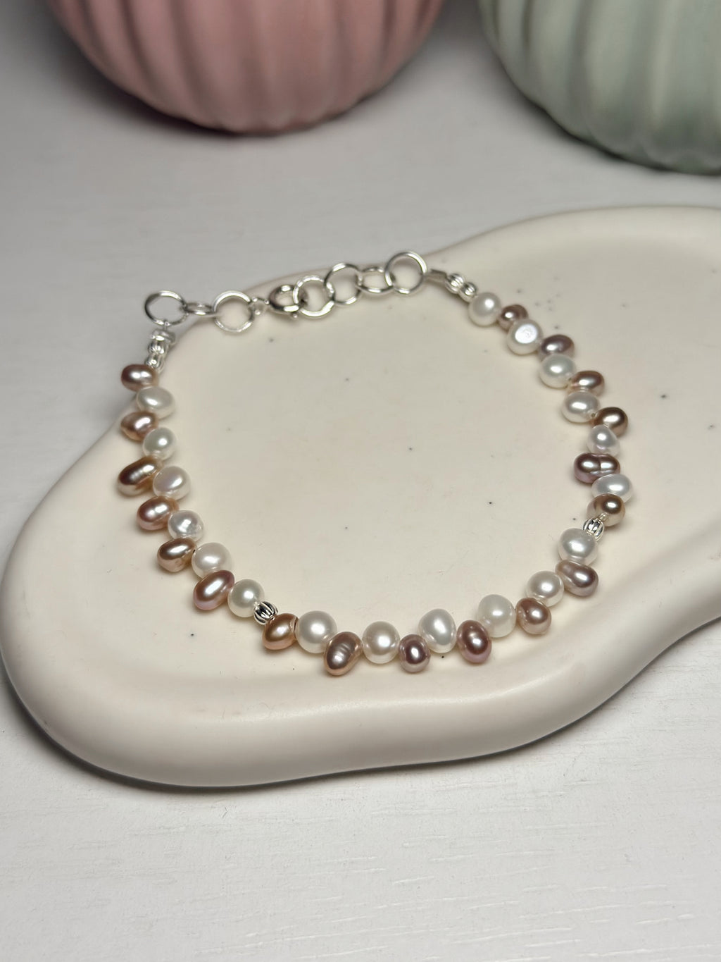 Pulsera Pink and White